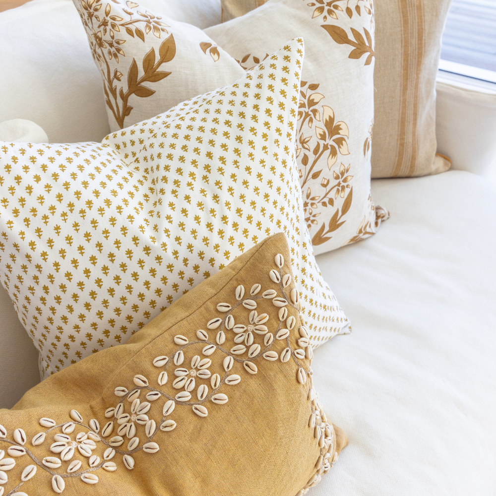 Devon Dots Mustard Medium Cushion 50 x 50cm