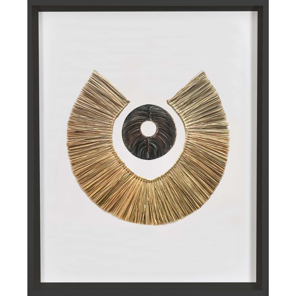 African Disc Copper & Grass Ring Artwork 67 x 85cm