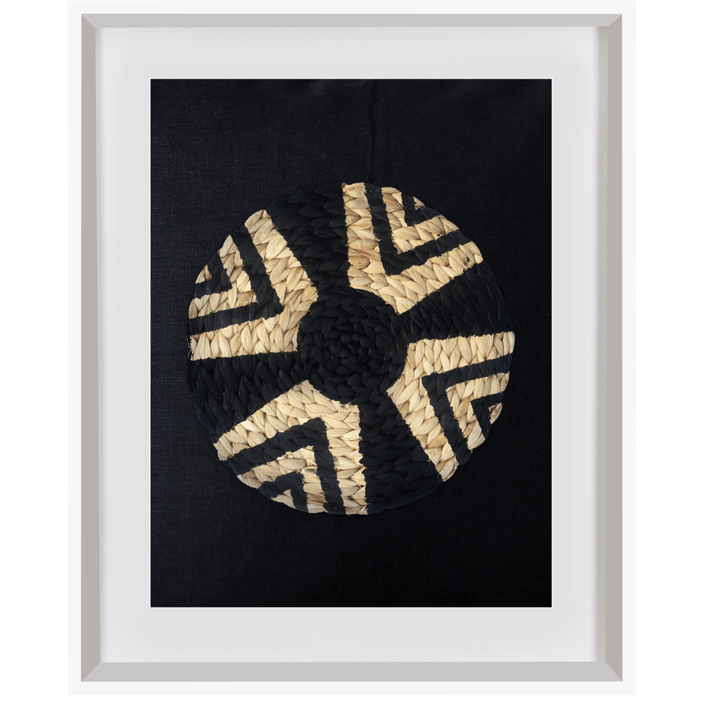 Africana Place Mat Raffia Star Black Artwork 40 x 50cm