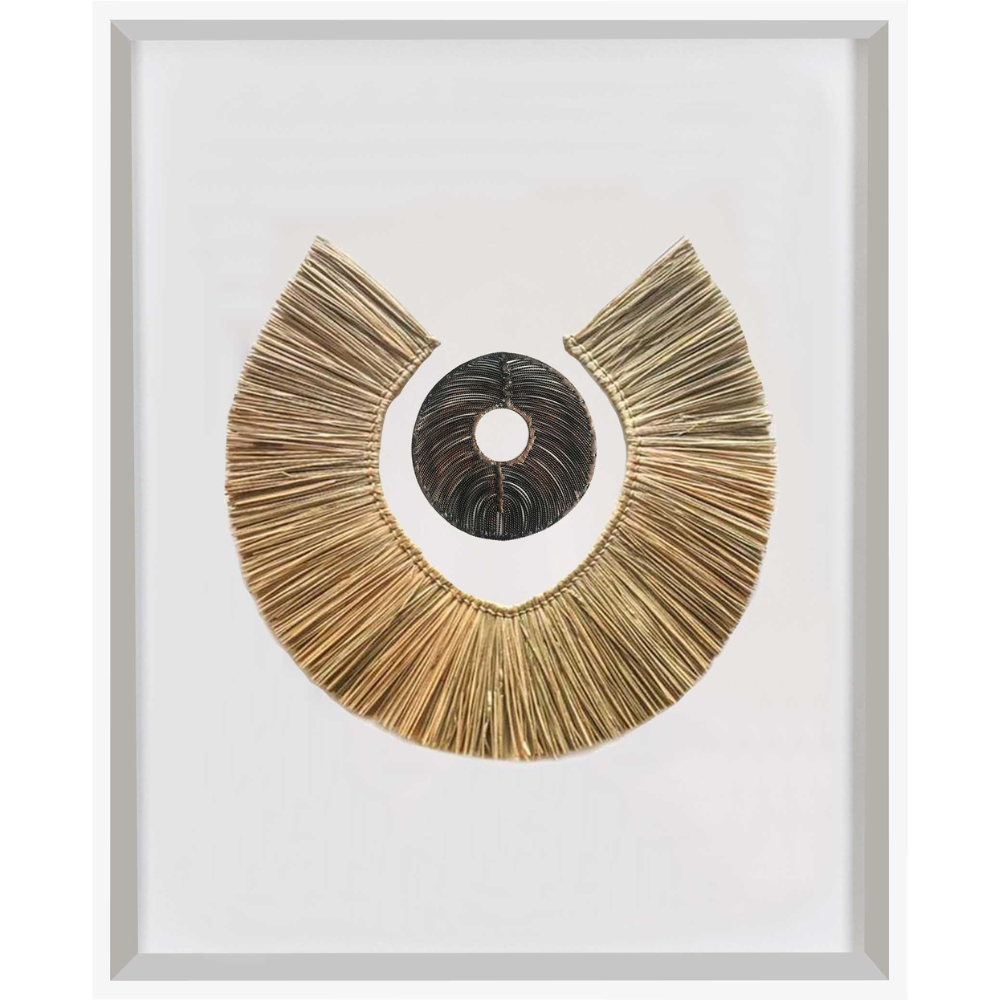 African Disc Copper & Grass Ring Artwork 67 x 85cm