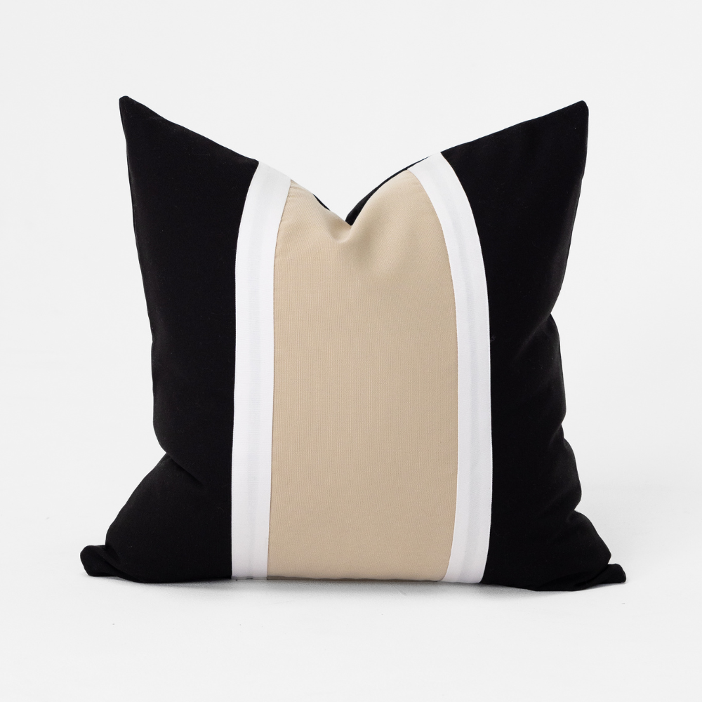 Outdoor Nautical Regent Black Medium Cushion 50 x 50cm