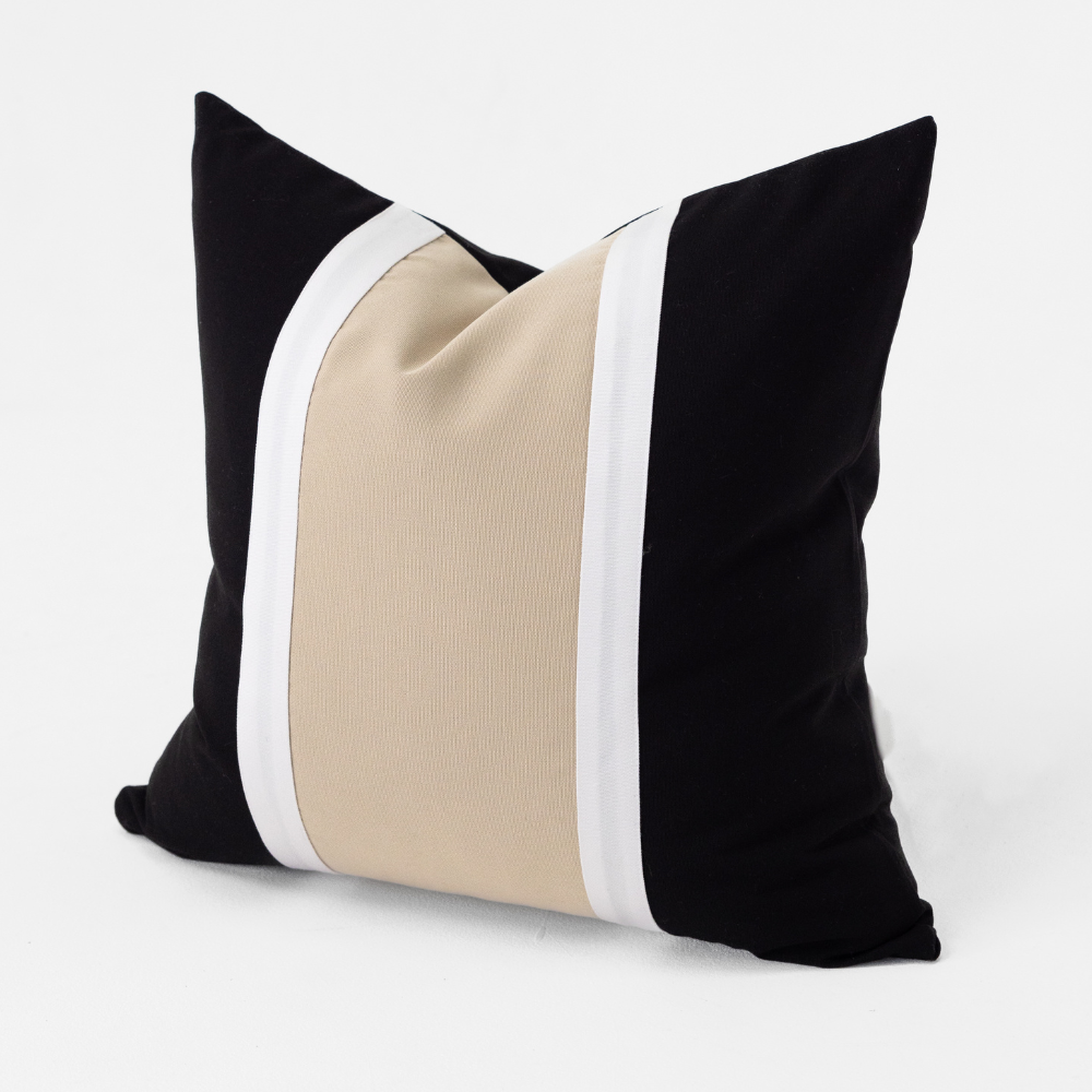 Outdoor Nautical Regent Black Medium Cushion 50 x 50cm