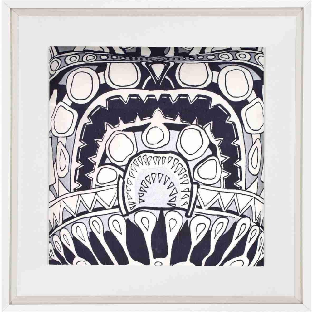 Totem Navy/ Silver Artwork 60 x 60cm