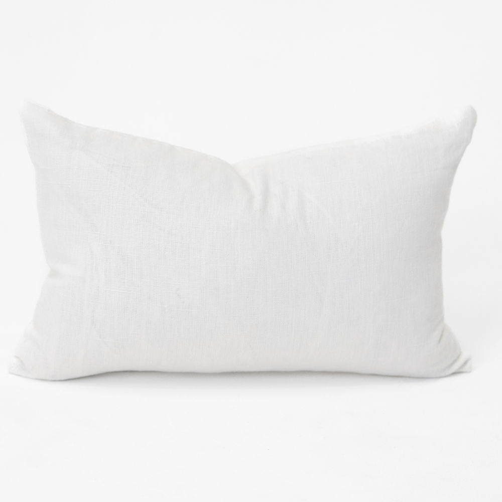 Linen Plain White Sham Cushion 49 x 69cm