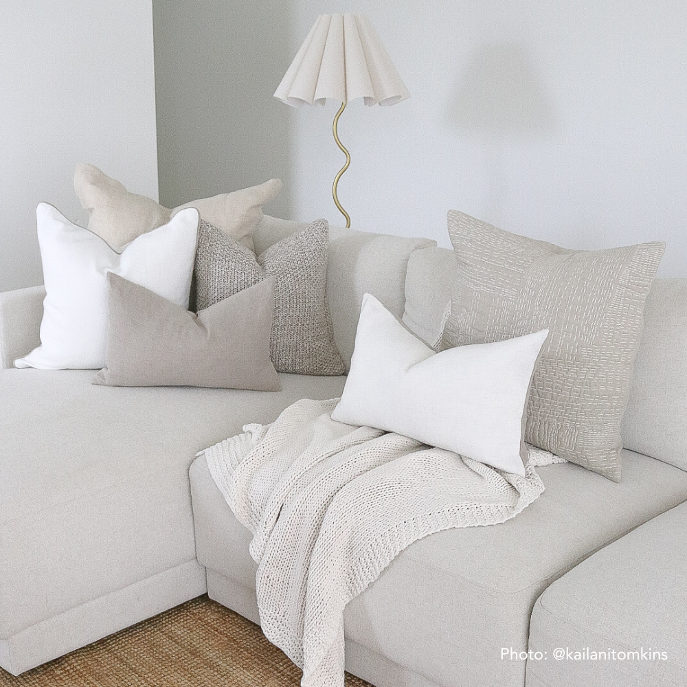 Linen White Sham Cushion 46x69cm