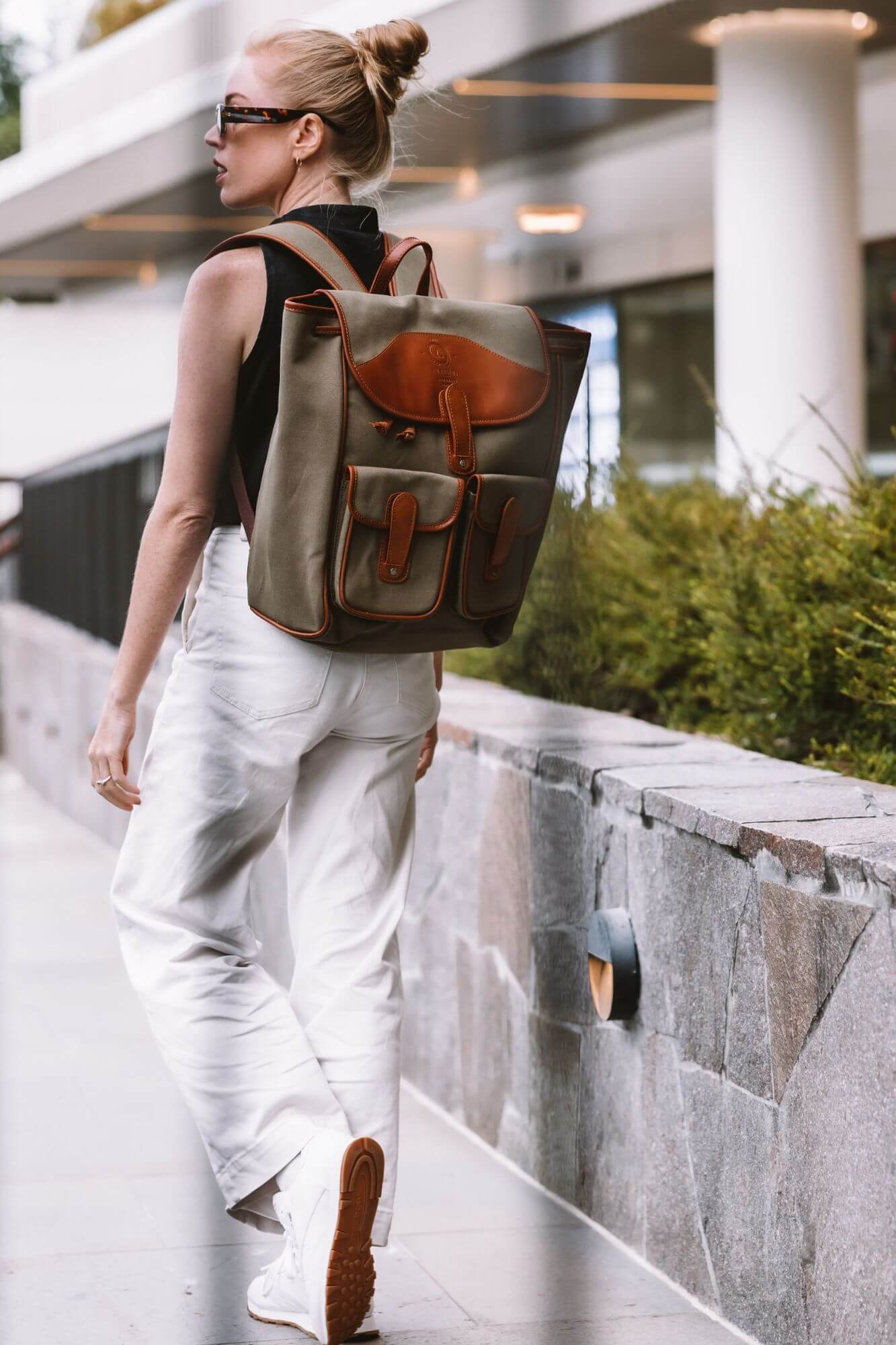 Aurelius Leather Leather Bag Backpack Byron Canvas and Leather Backpack