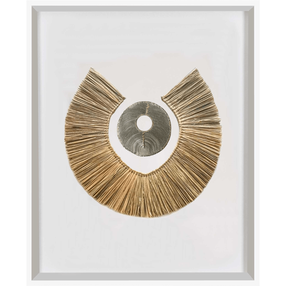 Bandhini Design House Artwork African Disc Silver & Grass Ring Artwork 67 x 85cm