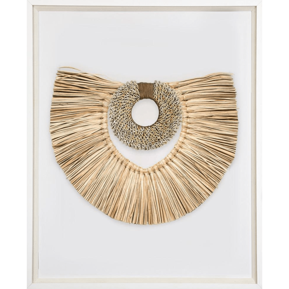 Bandhini Design House Artwork African Shell Ring Coffee & Grass Mat Natural Artwork 67 x 85cm