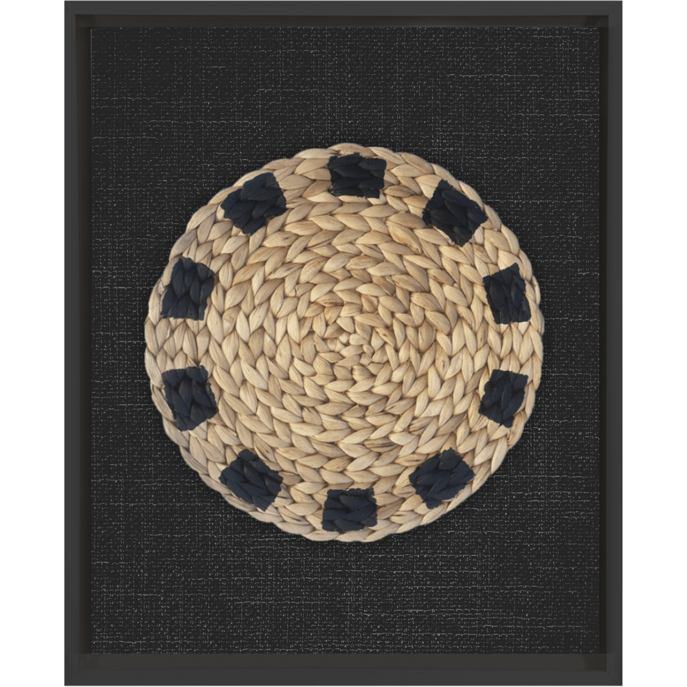 Bandhini Design House Artwork Africana Place Mat Raffia Natural on Black Artwork 40 x 50cm