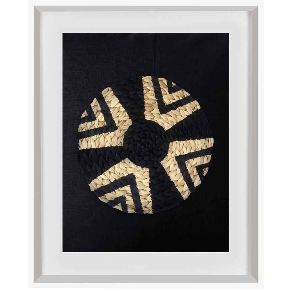 Bandhini Design House Artwork Africana Place Mat Raffia Star Black Artwork 40 x 50cm