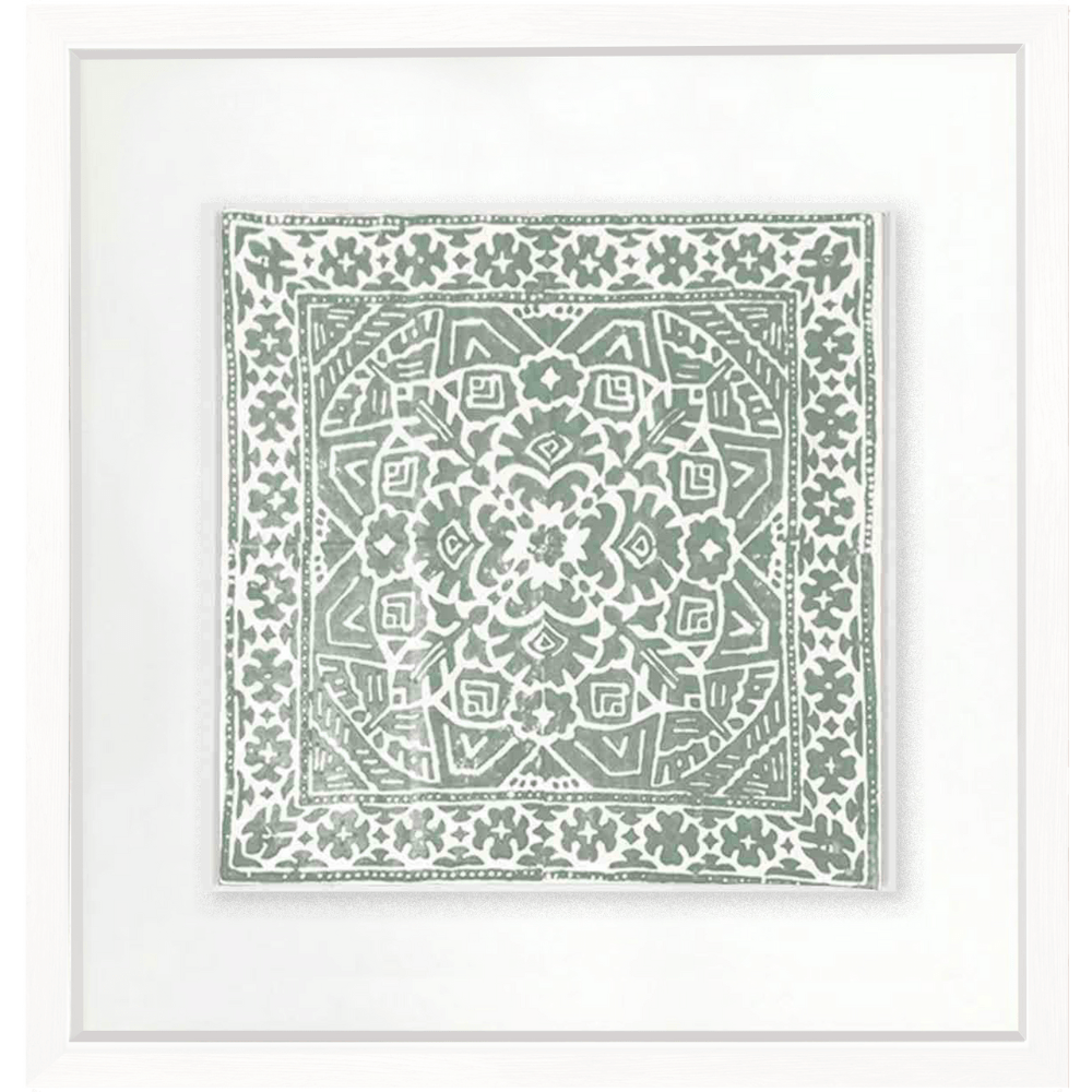 Bandhini Design House Artwork Kilim Print Celadon Artwork 52 x 52cm