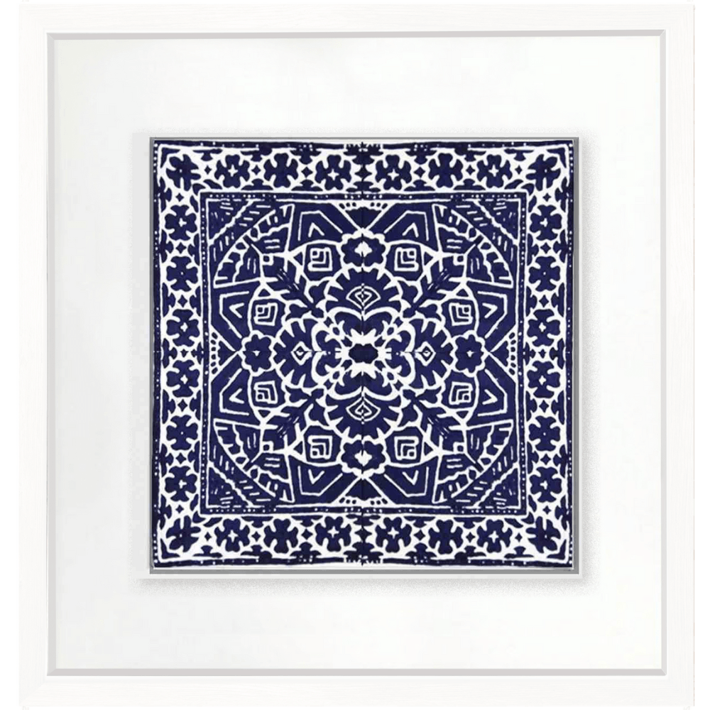 Bandhini Design House Artwork Kilim Print Navy Artwork 52 x 52cm