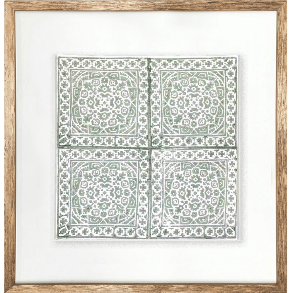 Bandhini Design House Artwork Kilim Repeat Celadon Artwork 52 x 52cm