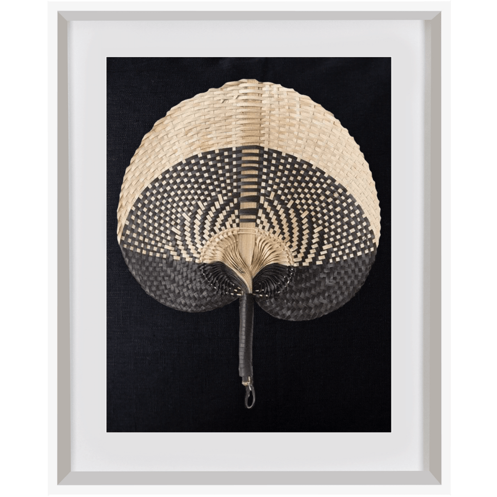 Bandhini Design House Artwork Raffia Fan Black on Black Artwork 40 x 50cm