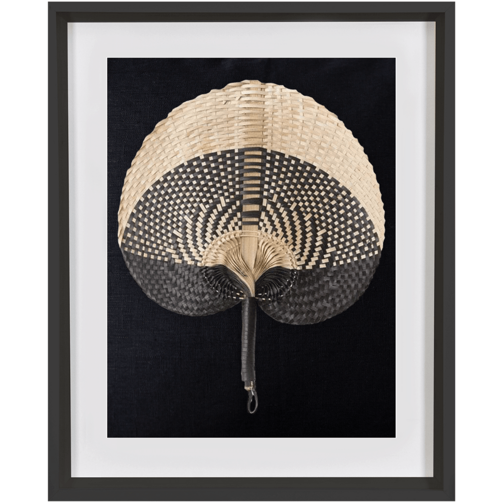 Bandhini Design House Artwork Raffia Fan Black on Black Artwork 40 x 50cm