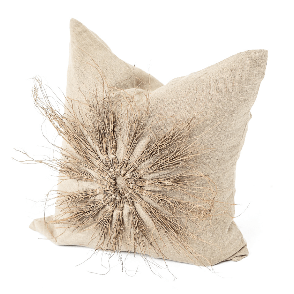 Bandhini Design House Black Friday 23 Wood Twigs Natural Linen Lounge Cushion 55 x 55cm