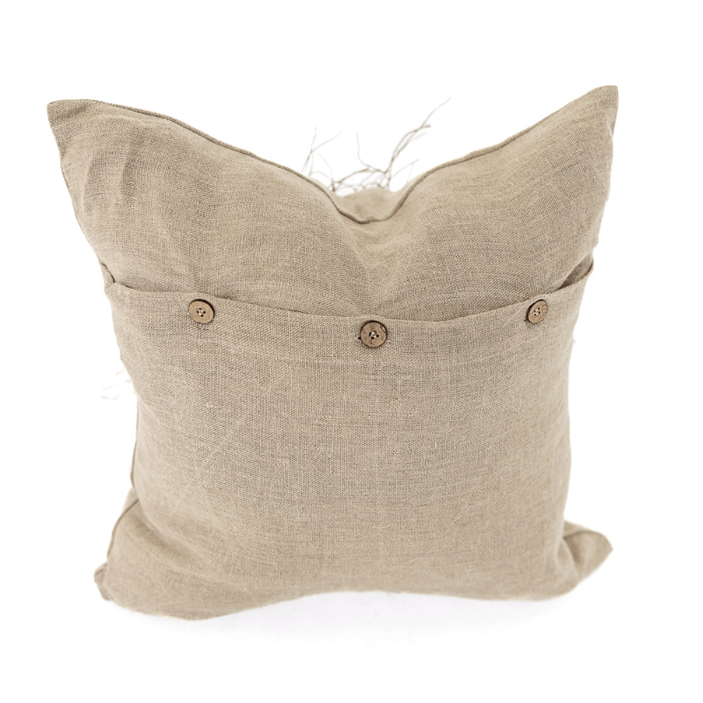 Bandhini Design House Black Friday 23 Wood Twigs Natural Linen Lounge Cushion 55 x 55cm