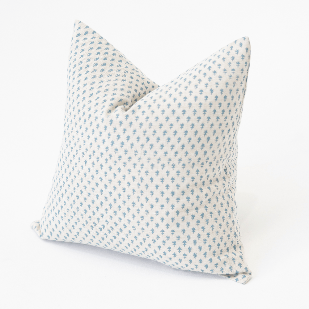 Bandhini Design House Coastal Devon Devon Dots Grey Blue Medium Cushion 50 x 50cm