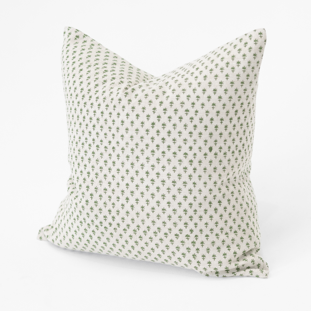 Bandhini Design House Coastal Devon Devon Dots Grey Green Medium Cushion 50 x 50cm