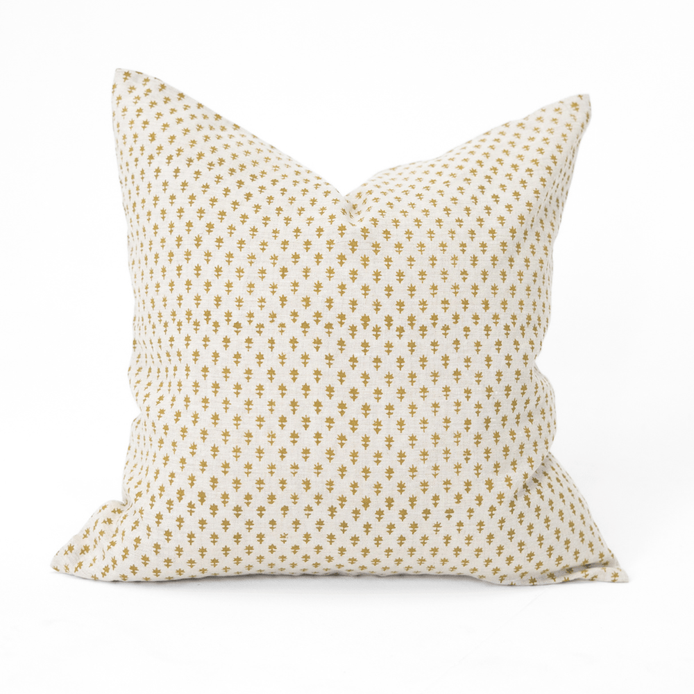 Bandhini Design House Coastal Devon Devon Dots Grey Mustard Medium Cushion 50 x 50cm