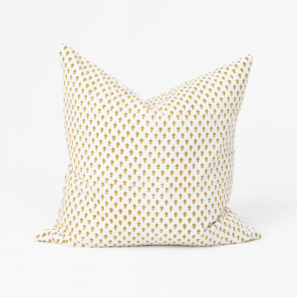 Bandhini Design House Coastal Devon Devon Dots Mustard Medium Cushion 50 x 50cm