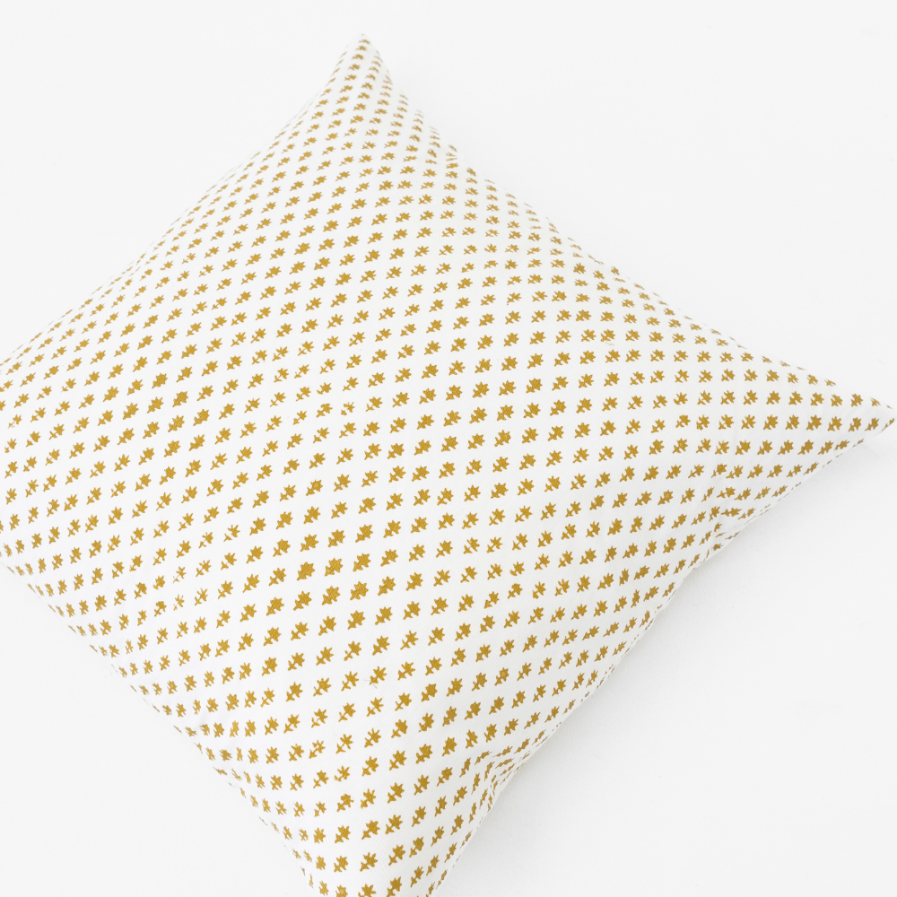 Bandhini Design House Coastal Devon Devon Dots Mustard Medium Cushion 50 x 50cm