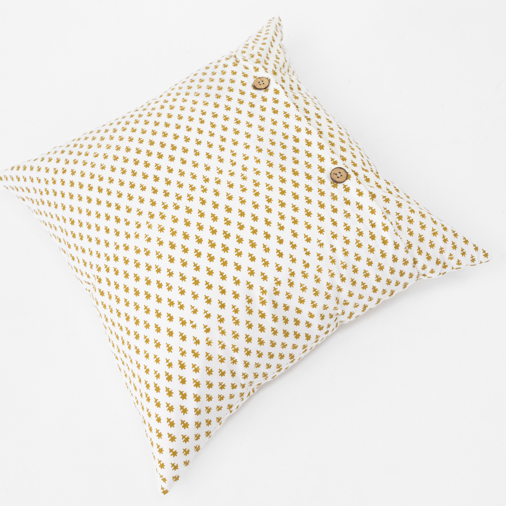 Bandhini Design House Coastal Devon Devon Dots Mustard Medium Cushion 50 x 50cm