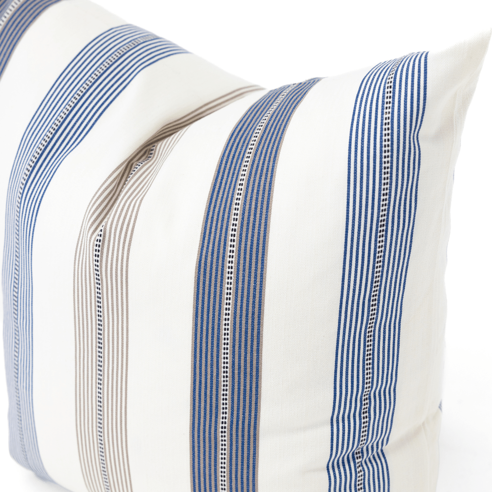 Bandhini Design House Coastal Devon Ticking Stripe Windsor Navy Lounge Cushion 55 x 55cm