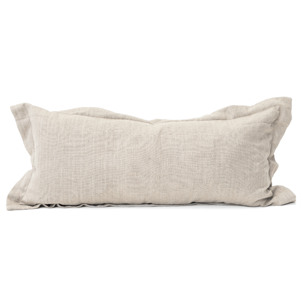 Bandhini Design House Flax Linen Flange Natural Body Cushion 50 x 110cm