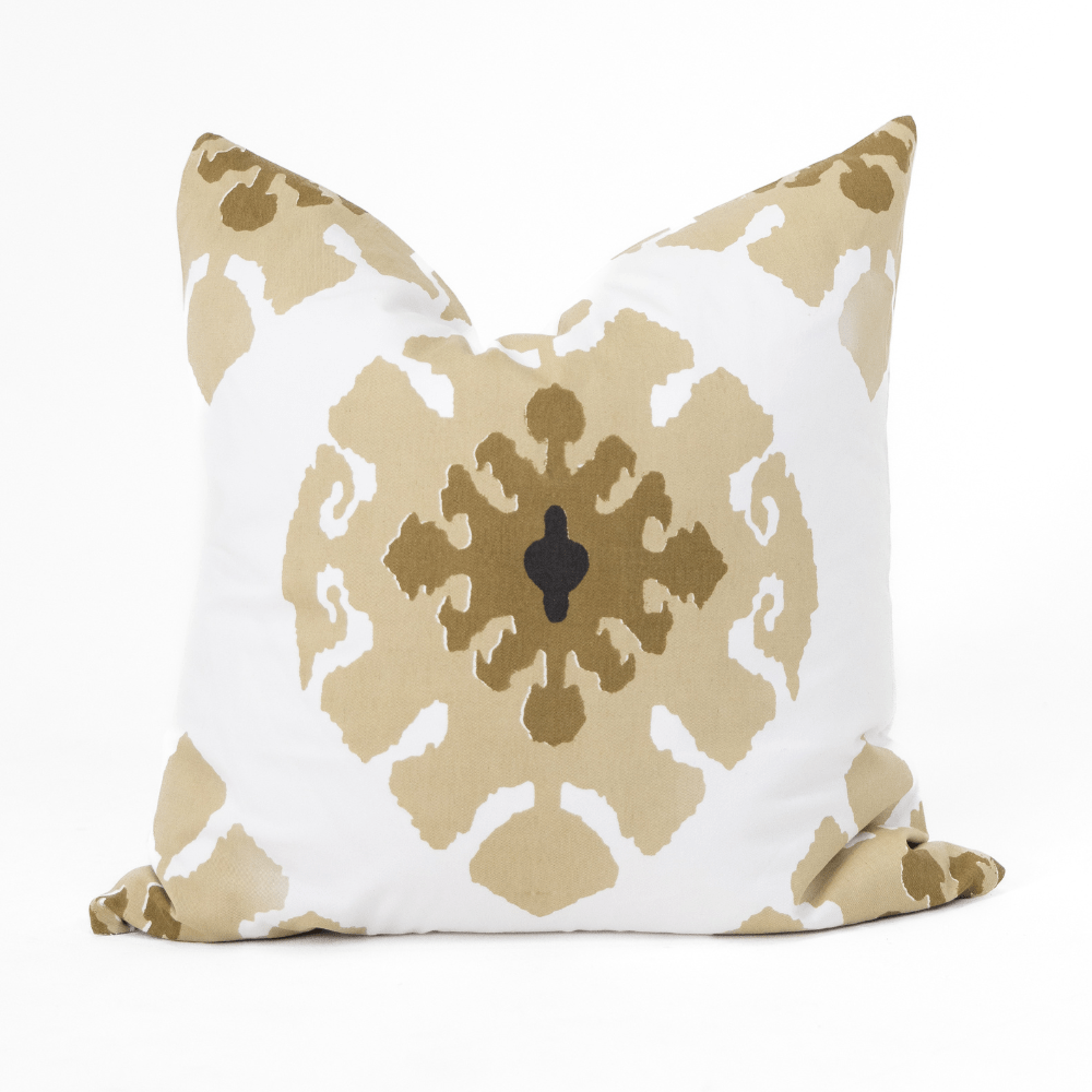 Bandhini Design House Inner Ikat Natural Lounge Cushion 55 x 55cm