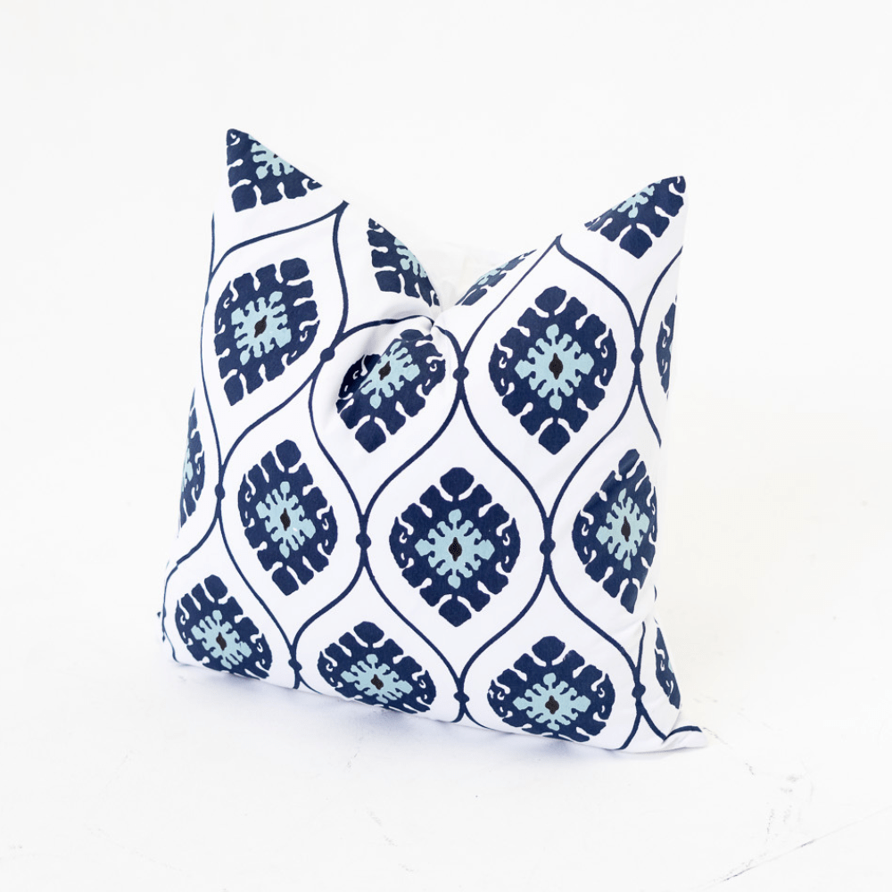 Bandhini Design House Inner Ikat Repeat Navy Lounge Cushion 55 x 55cm