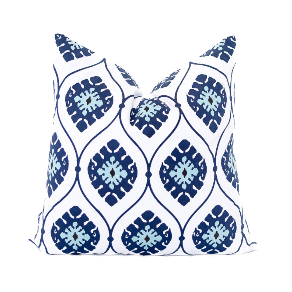 Bandhini Design House Inner Ikat Repeat Navy Lounge Cushion 55 x 55cm