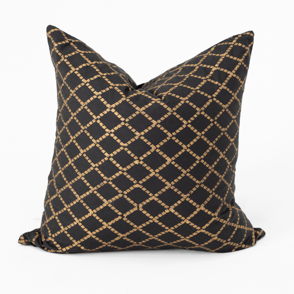 Bandhini Design House Intermeshed Natural Black Lounge Cushion 55 x 55cm