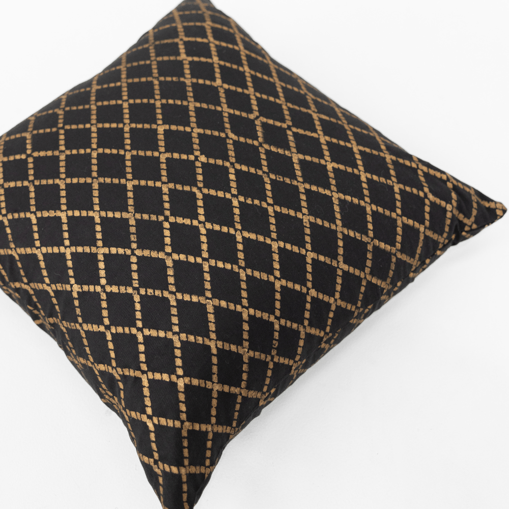 Bandhini Design House Intermeshed Natural Black Lounge Cushion 55 x 55cm