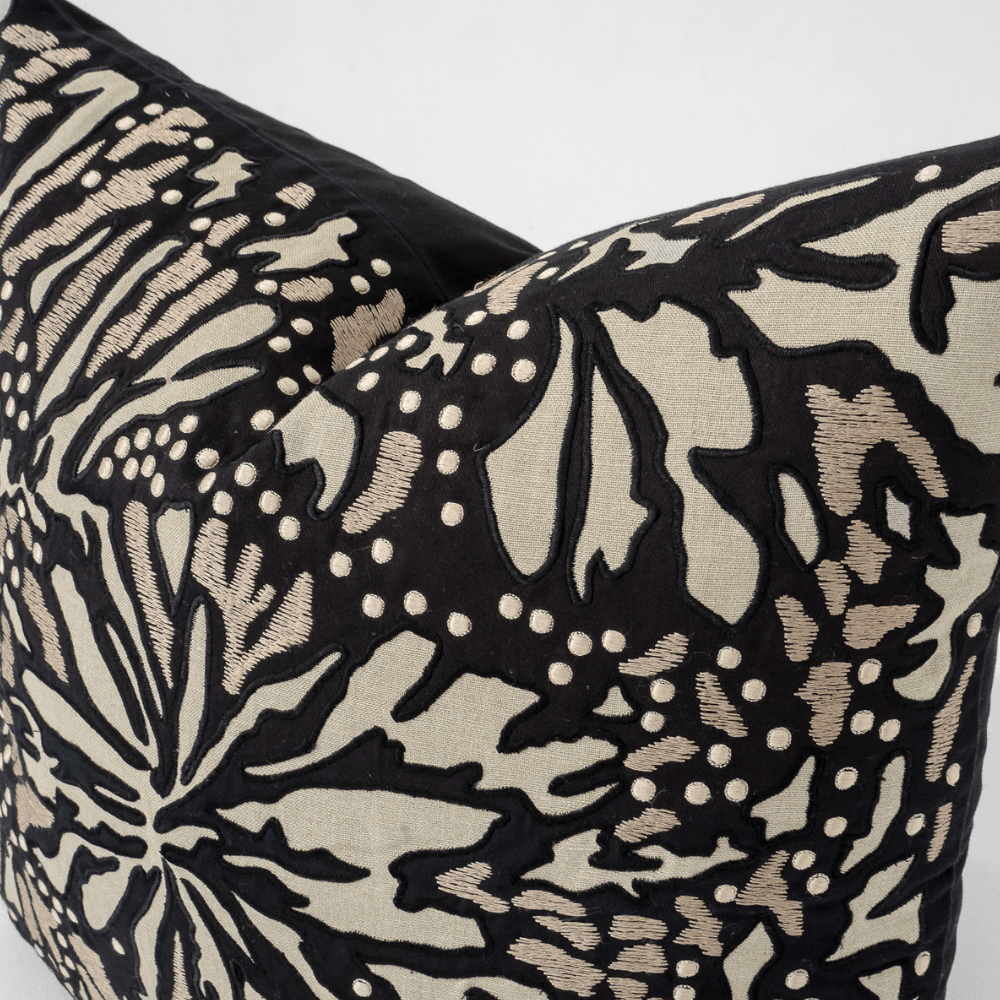 Bandhini Design House Lounge Cushion Butterfly Black Lounge Cushion 55 x 55cm