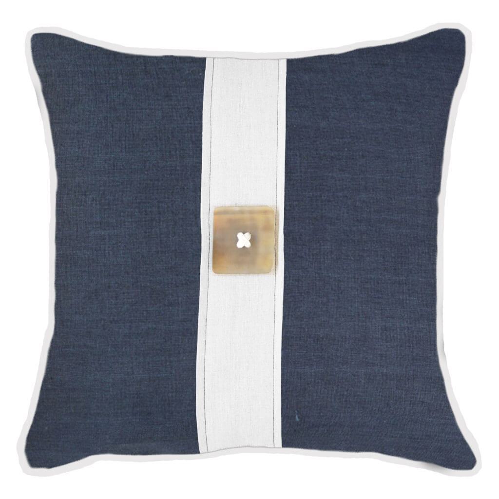 Bandhini Design House Lounge Cushion Horn Button Navy Lounge Cushion 55 x 55cm