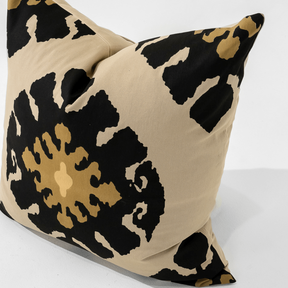 Bandhini Design House Lounge Cushion Inner Ikat Black Lounge Cushion 55 x 55cm