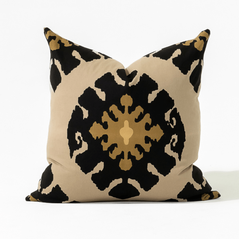 Bandhini Design House Lounge Cushion Inner Ikat Black Lounge Cushion 55 x 55cm