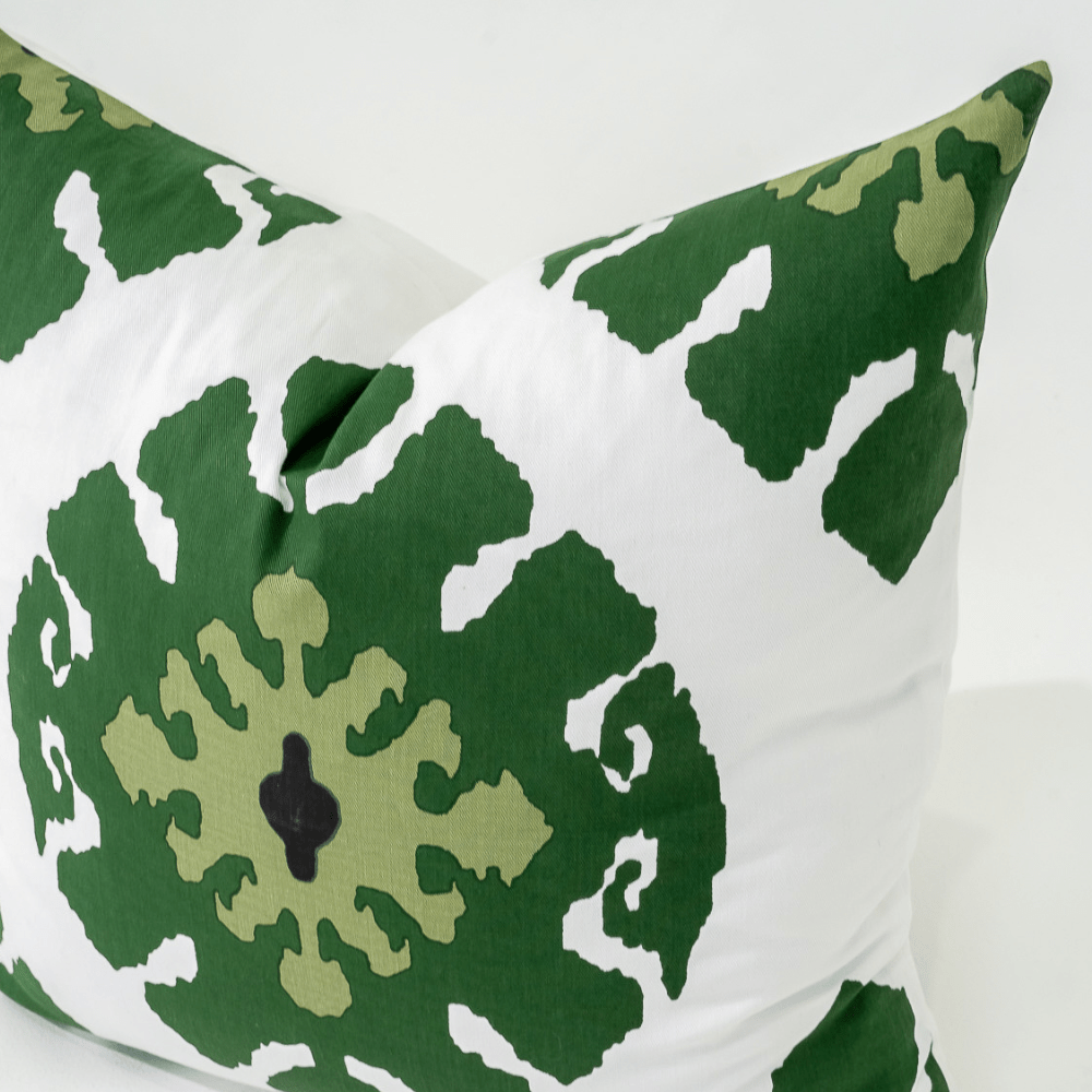 Bandhini Design House Lounge Cushion Inner Ikat Emerald Lounge Cushion 55 x 55cm