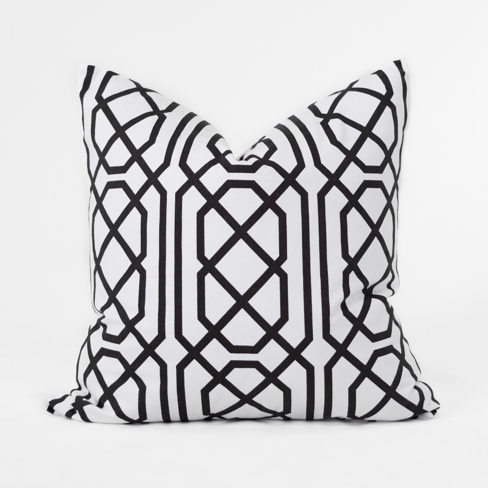 Bandhini Design House Lounge Cushion Jagger White & Black Lounge Cushion 55 x 55cm