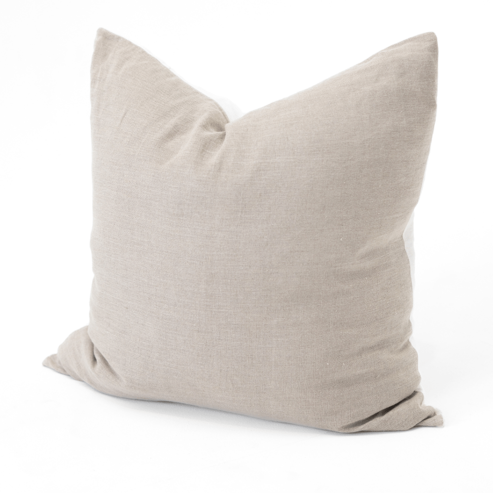 Bandhini Design House Lounge Cushion Linens Reversible White & Natural Lounge Cushion 55 x 55cm