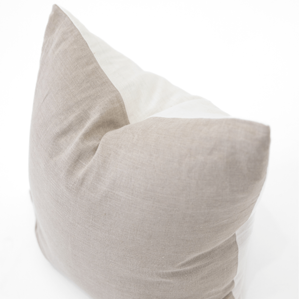 Bandhini Design House Lounge Cushion Linens Reversible White & Natural Lounge Cushion 55 x 55cm