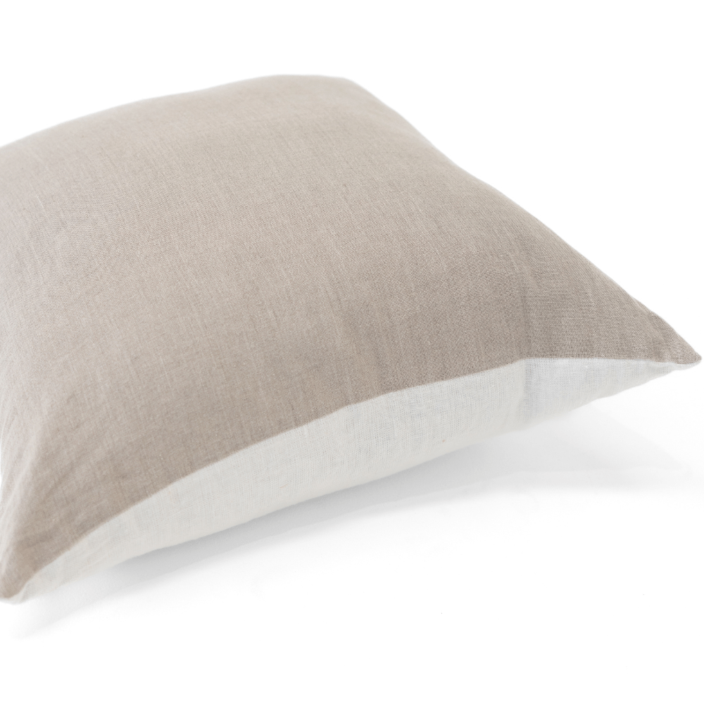 Bandhini Design House Lounge Cushion Linens Reversible White & Natural Lounge Cushion 55 x 55cm