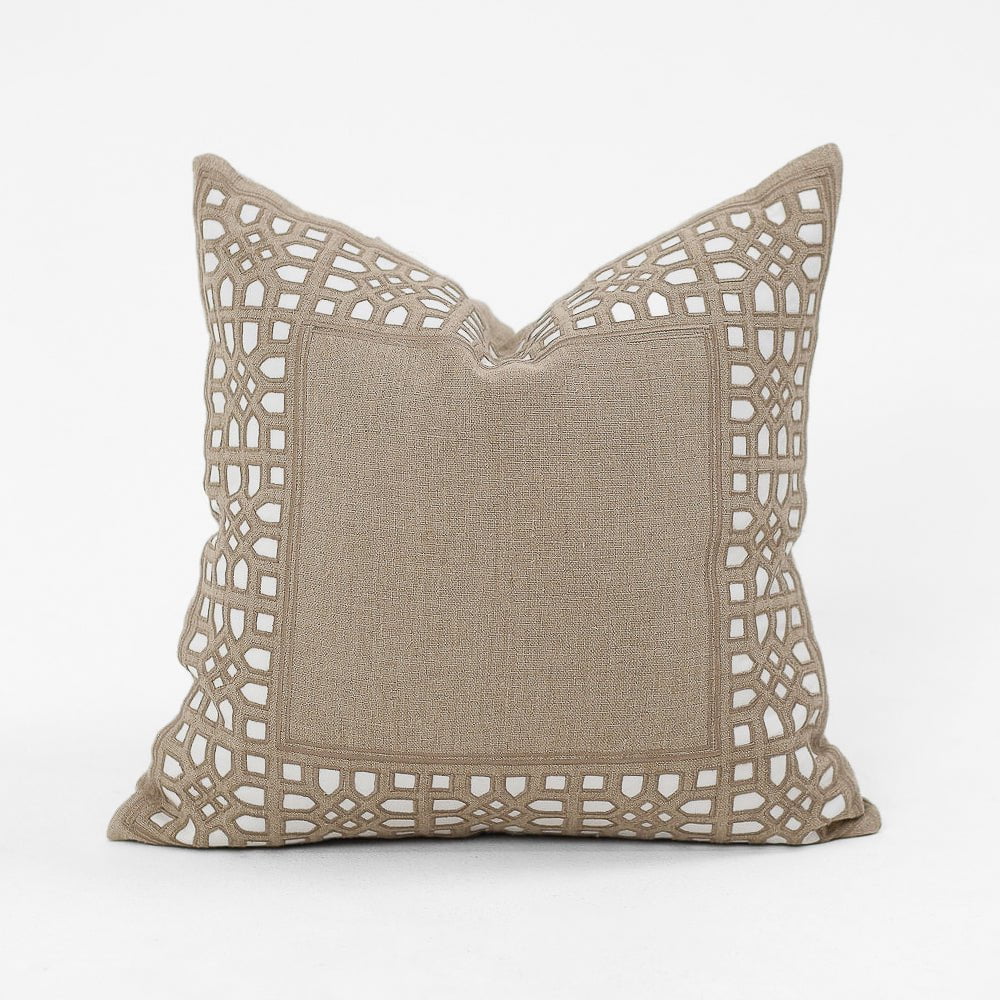 Bandhini Design House Lounge Cushion Morocco Linen Natural Lounge Cushion 55 x 55cm