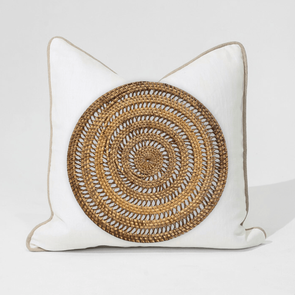 Bandhini Design House Lounge Cushion Natural Weave Place Mat White & Natural Lounge Cushion 55 x 55cm