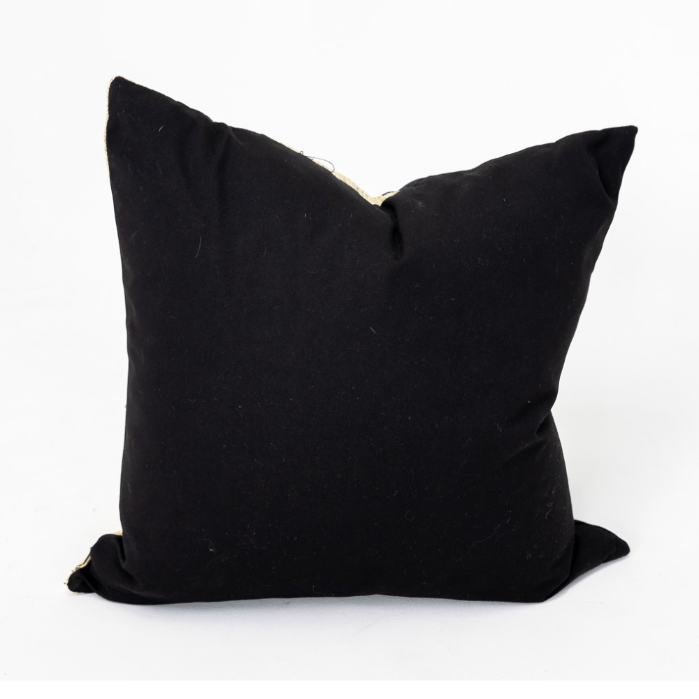 Bandhini Design House Lounge Cushion Outdoor Raffia Angles Black & Natural Lounge Cushion 55 x 55cm