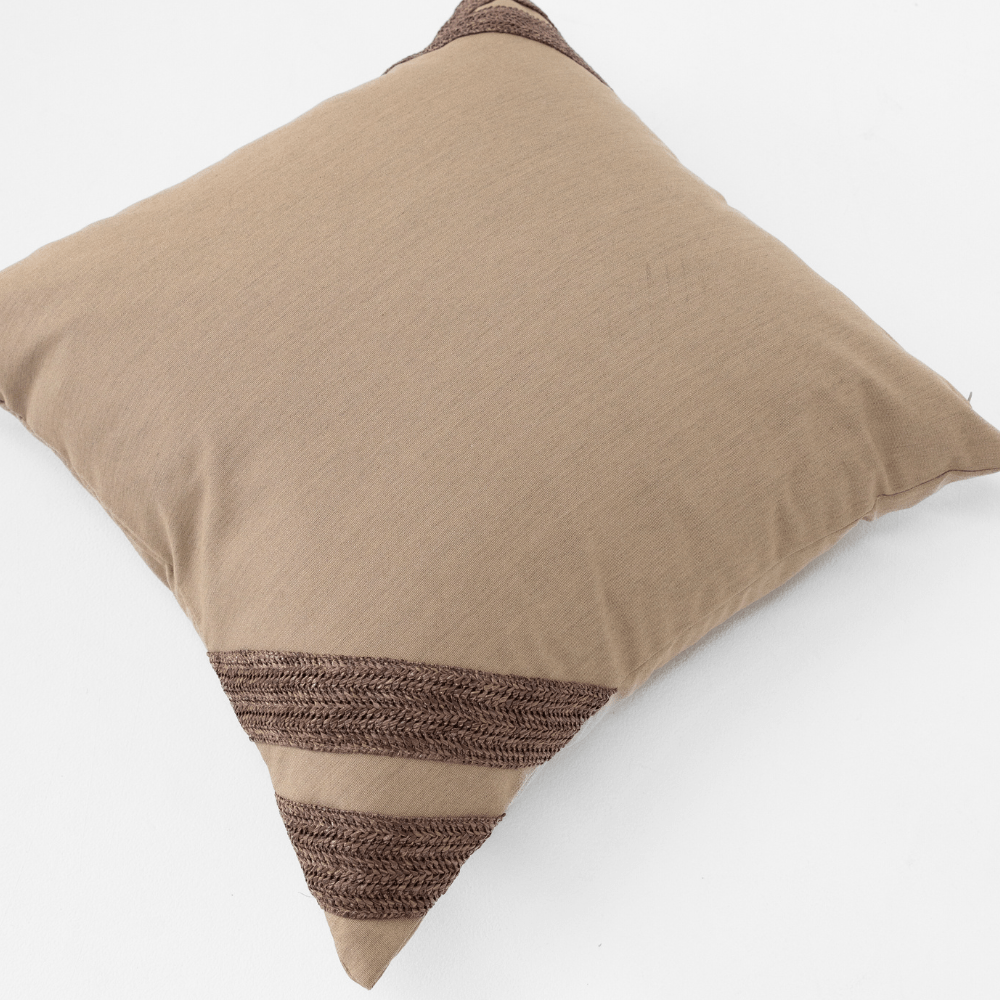 Bandhini Design House Lounge Cushion Outdoor Raffia Corner Stripe Lounge Cushion 55 x 55cm