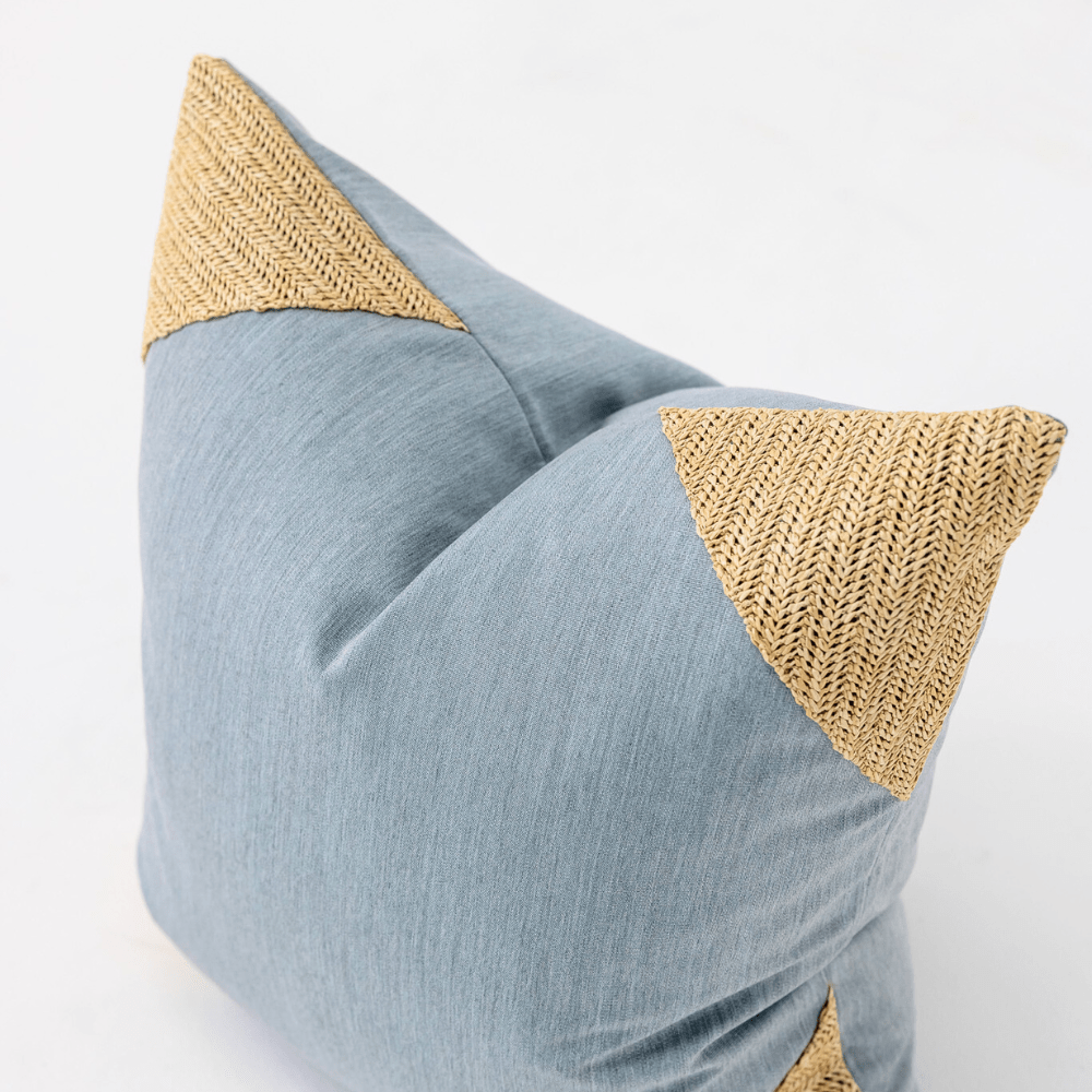 Bandhini Design House Lounge Cushion Outdoor Raffia Corners Lake & Natural Lounge 55 x 55cm