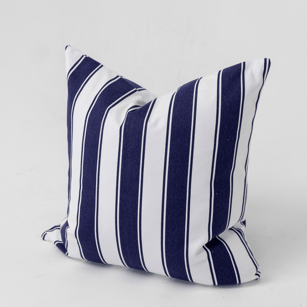 Bandhini Design House Lounge Cushion Ticking Stripe Rye Navy & White Lounge Cushion 55 x 55cm