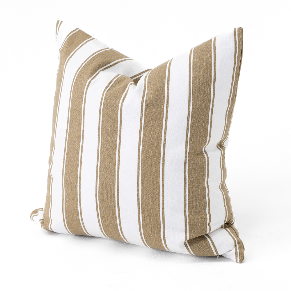 Bandhini Design House Lounge Cushion Ticking Stripe Rye White & Natural Lounge Cushion 55 x 55cm